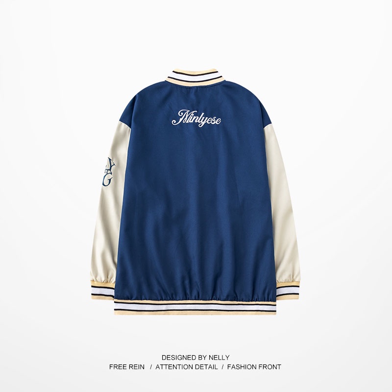 Áo khoác bomber Nelly thêu hình "Minlyese" áo Varsity