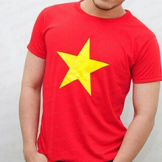 combo áo cờ đỏ sao vàng + 1 băng rôn cổ vũ + 2 miếng dính má