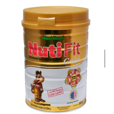 Sữa bột Nuti Fit Gold 900gr dành cho trẻ thừa cân béo phì và sản phẩm mới thay thế Grow Plus Trắng