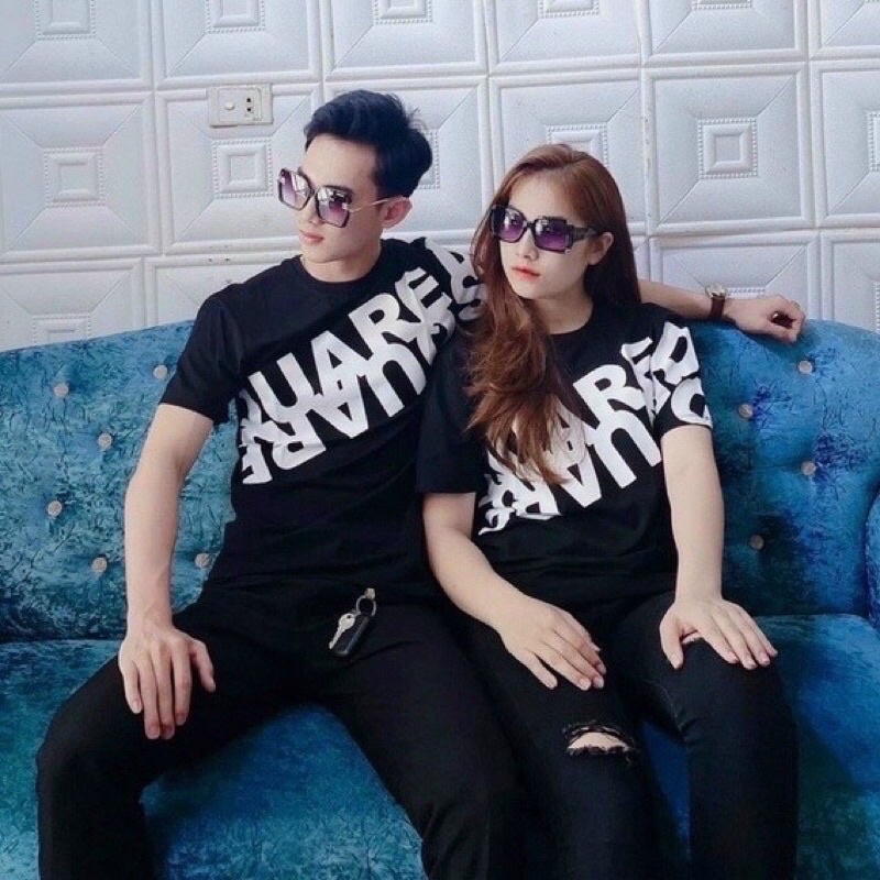 Áo phông dsquared2 in chéo unisex tay lỡ cho nam nữ