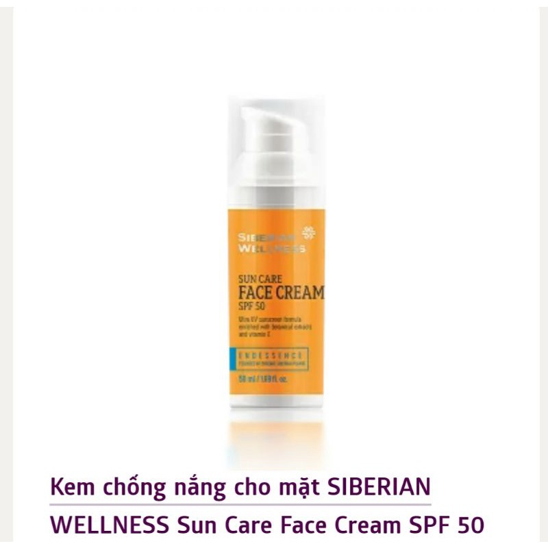 Kem chống nắng cho mặt SIBERIAN WELLNESS Sun Care Face Cream SPF 50
