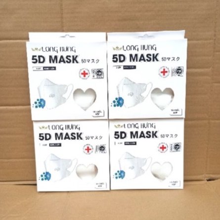 Khẩu trang 5D LONG HƯNG MASK 3 lớp kháng khuẩn hàng chính hãng công ty