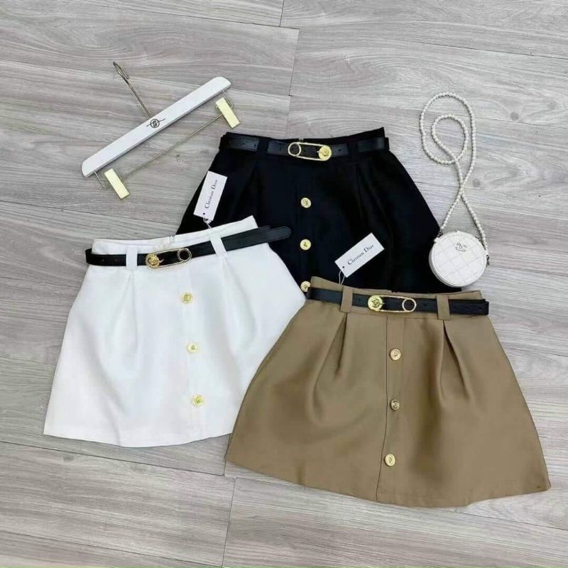 Chân váy khuy  đai kim băng hàng QCL1