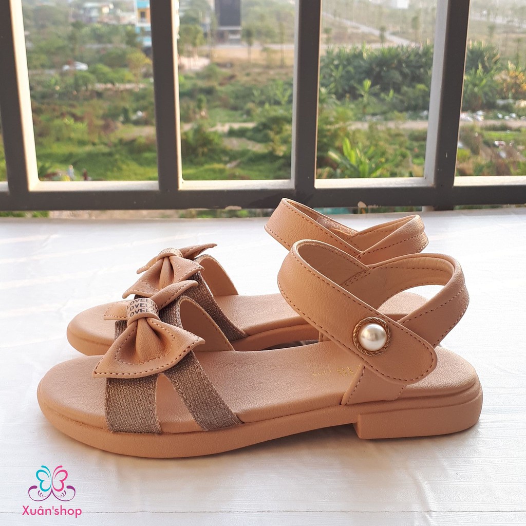 Sandal bé gái hãng DUSTO da mềm, đế chống trượt đính nơ xinh xắn thuộc dòng sản phẩm dành cho trẻ em Dusto Kid)