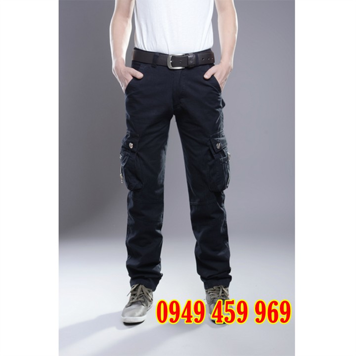 [GIẢM GIÁ 50%] Quần Kaki Nam Túi Hộp Phong Cách Lính Màu Đen / Xanh Rêu - Mã Q2187
