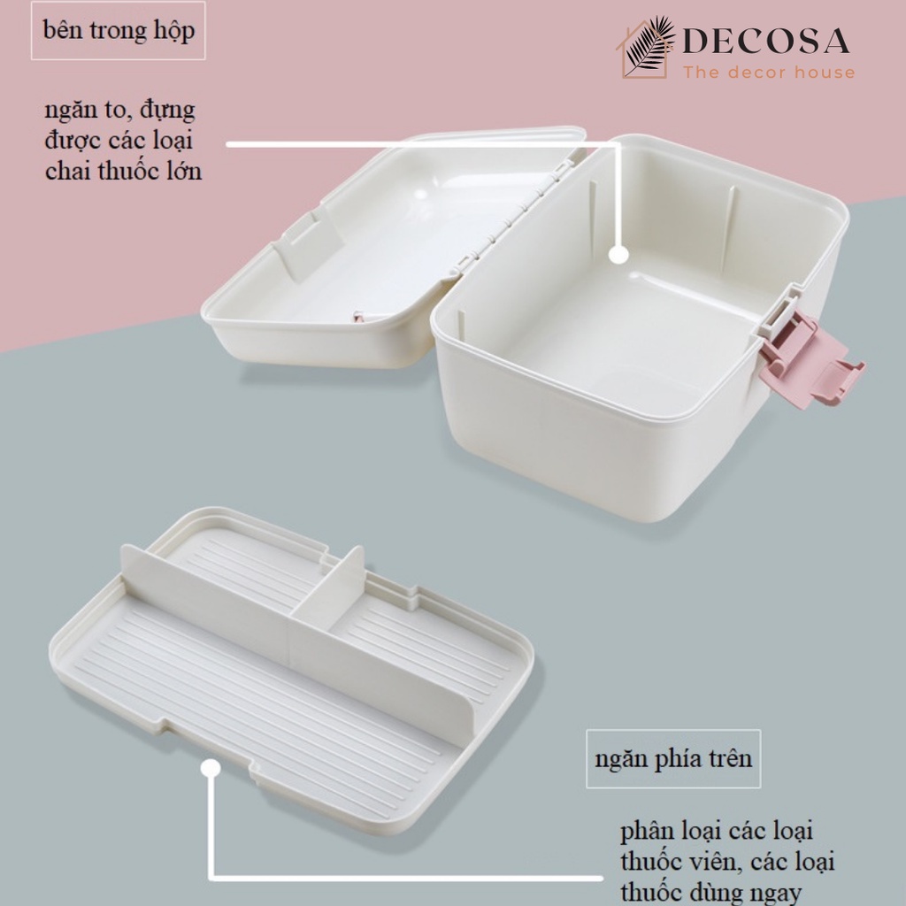 Hộp đựng thuốc gia đình dụng cụ y tế có quai xách tiện lợi