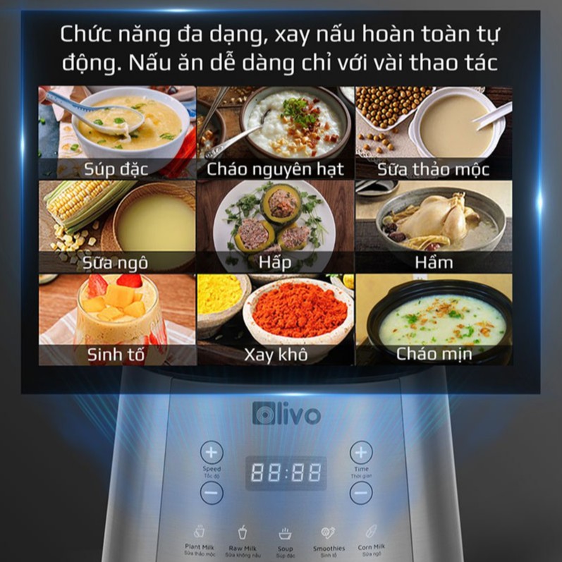 [CHÍNH HÃNG] Máy Làm Sữa Hạt OLIVO X20 - Thương Hiệu Mỹ - Chống Tràn - Xay Cực Mịn - Chạy Cực Êm