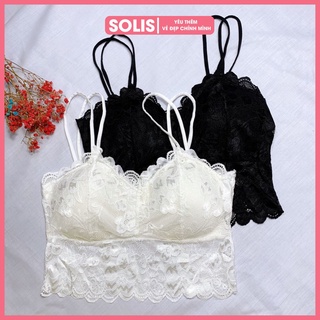 Áo bra Bralette ren croptop không gọng hai dây có đệm ngực SOLIS MS 618