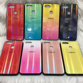 Oppo F9 Ốp lưng mặt kính cường lực 7 màu siêu đẹp