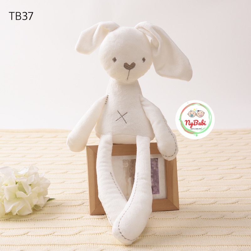 Thỏ Bông Tai Dài Trắng Hồng Thú Bông Cho Bé Ôm Ngủ Chất Đẹp Mềm Mịn