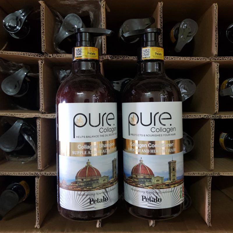DẦU GỘI/ DẦU XẢ PURE COLLAGEN PETALO 850ML CHÍNH HÃNG Ý NGĂN RỤNG TÓC, KÍCH THÍCH MỌC TÓC, LÀM TÓC SUÔN MƯỢT