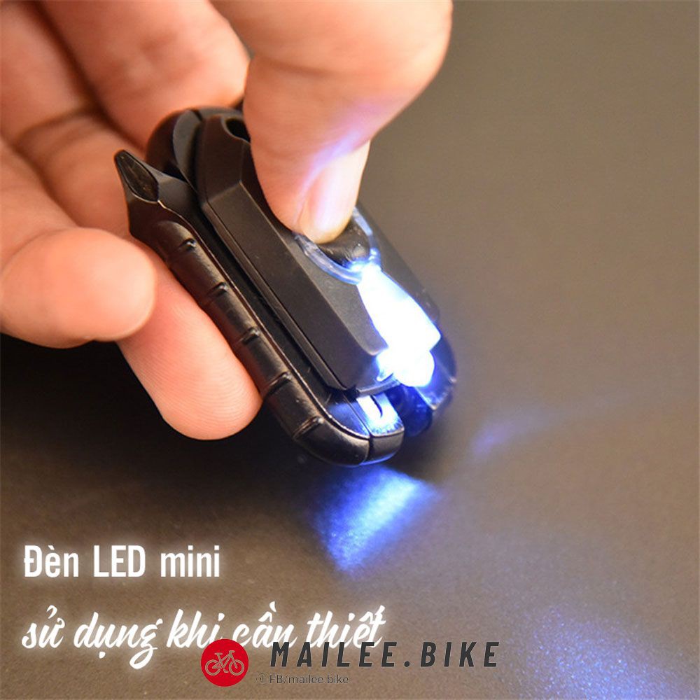 Dụng Cụ Đa Năng EDC 7 in 1 Kìm/ Kềm Tua Vít Đèn Led Móc Khóa Mini Nhỏ Gọn Tiện Dụng Cho Du Lịch Dã Ngoại Ngoài Trời