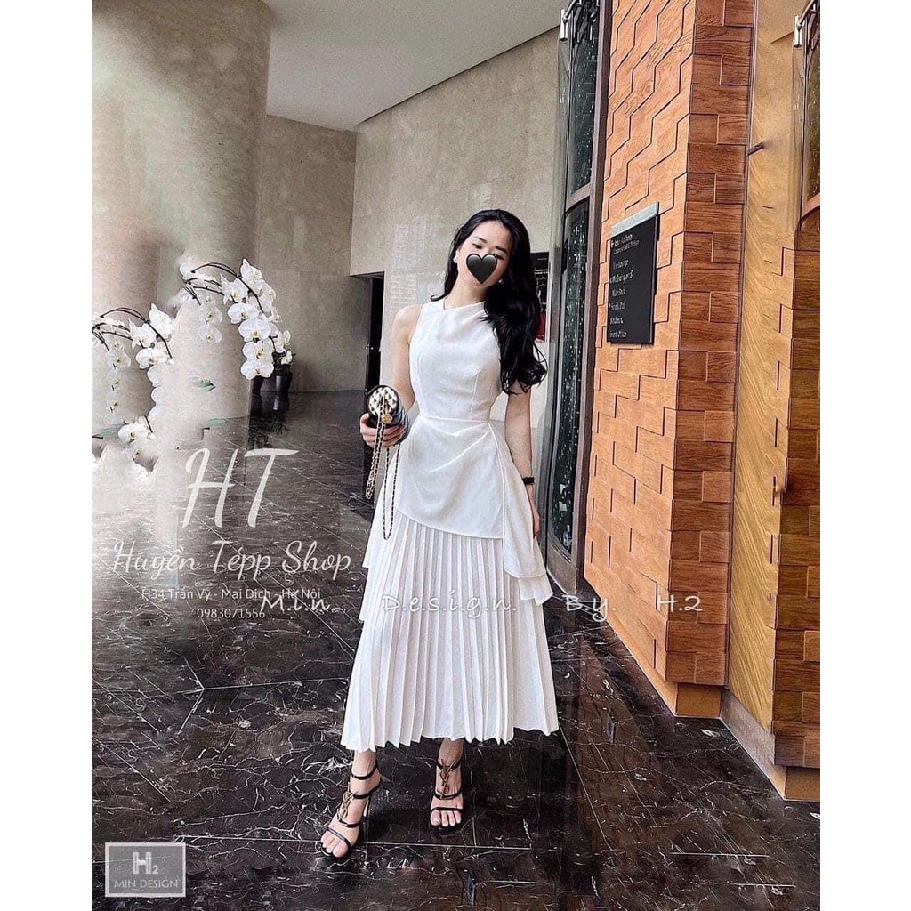[ẢNH THẬT] Đầm thiết kế, đầm dự tiệc sang trọng - Váy nữ thiết kế hai dây, cổ vạt sang trọng đi chơi, đám cưới