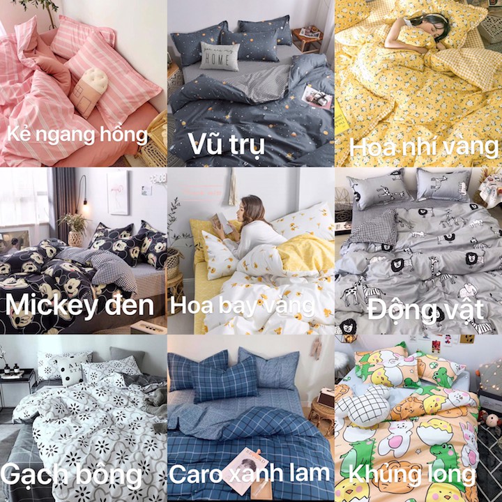 (CHAT CHỌN MẪU - 100 MẪU) BỘ CHĂN GA GỐI COTON POLY NHẬP KHẨU, DRAP GIƯỜNG ĐẸP