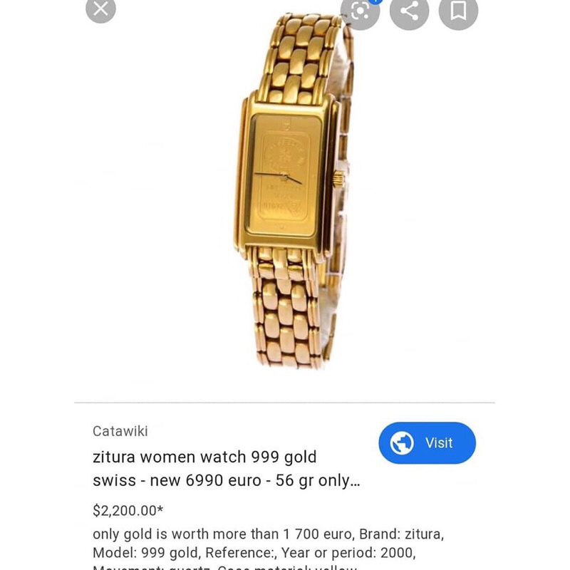Đồng hồ nữ Zituza 24K Gold 999.9 2hand