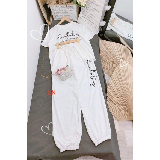 Sét áo Founda + quần bom chữ TH6