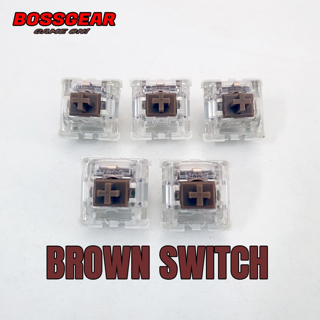 Combo bộ 5 Switch lẻ BROWN SWITCH 3 PIN độ bền 50 triệu lượt nhấn hot swap BISUN