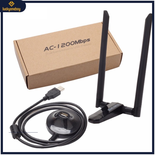 Bộ Thu Phát Wifi Không Dây USB 3.0 2.4G&5.8G Tốc Độ 1200Mbps Kèm 2 Đầu Nhận Tín Hiệu Cho PC