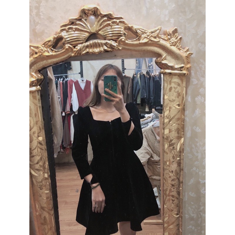 Váy nhung hàng thiết kế