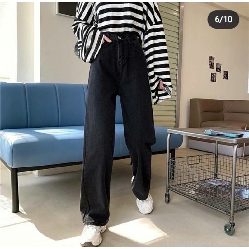 Quần baggy ống rộng đen