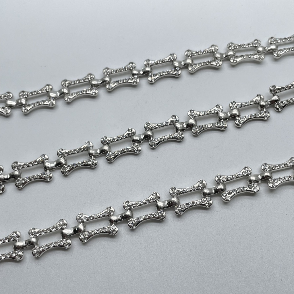 2109661     Dây Xích Hợp Kim Đính Đá Trang Trí Túi Xách Phong Cách Âu Mỹ