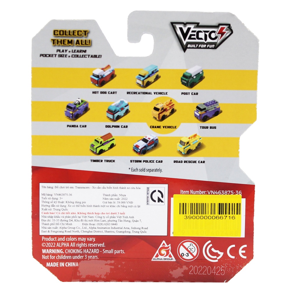 Đồ Chơi Xe Biến Hình Transracers Crane Vehicle / Fire Engine - Vecto VN463875-36