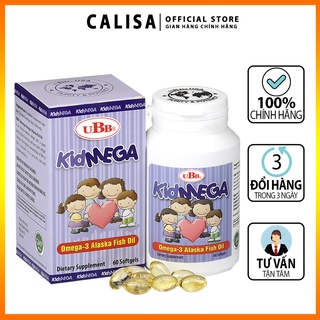 [CHÍNH HÃNG] ubb kidmega Omega-3 Alaska Fish Oil(hỗ trợ phát triển não bộ thai nhi và trẻ sơ sinh...) lọ 60 viên /omega3