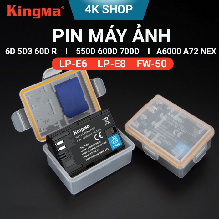 Pin máy ảnh canon sony LP E6 LP E8 FW50 cho 700D 550D 650D 600D 60D 70D R 6D 6D2 5D3 7D A6000 A6300 A7