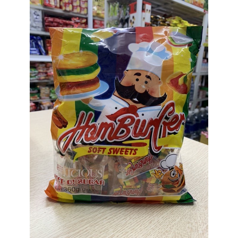 KẸO DẺO HAMBUGER SOFT SWEETS SOFT CANDY PHÁP 360G