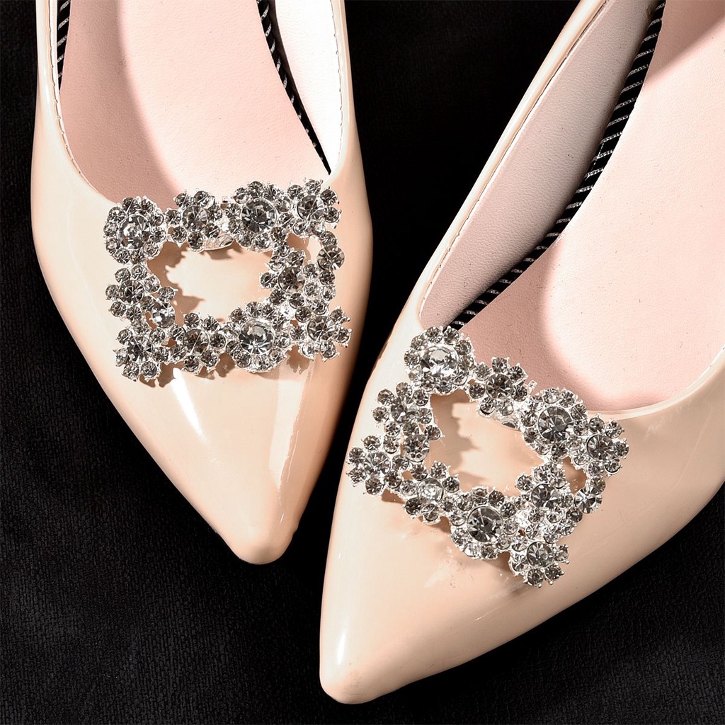 Cặp ghim cài giày cao gót đính ngọc trai lấp lánh trang trí đám cưới