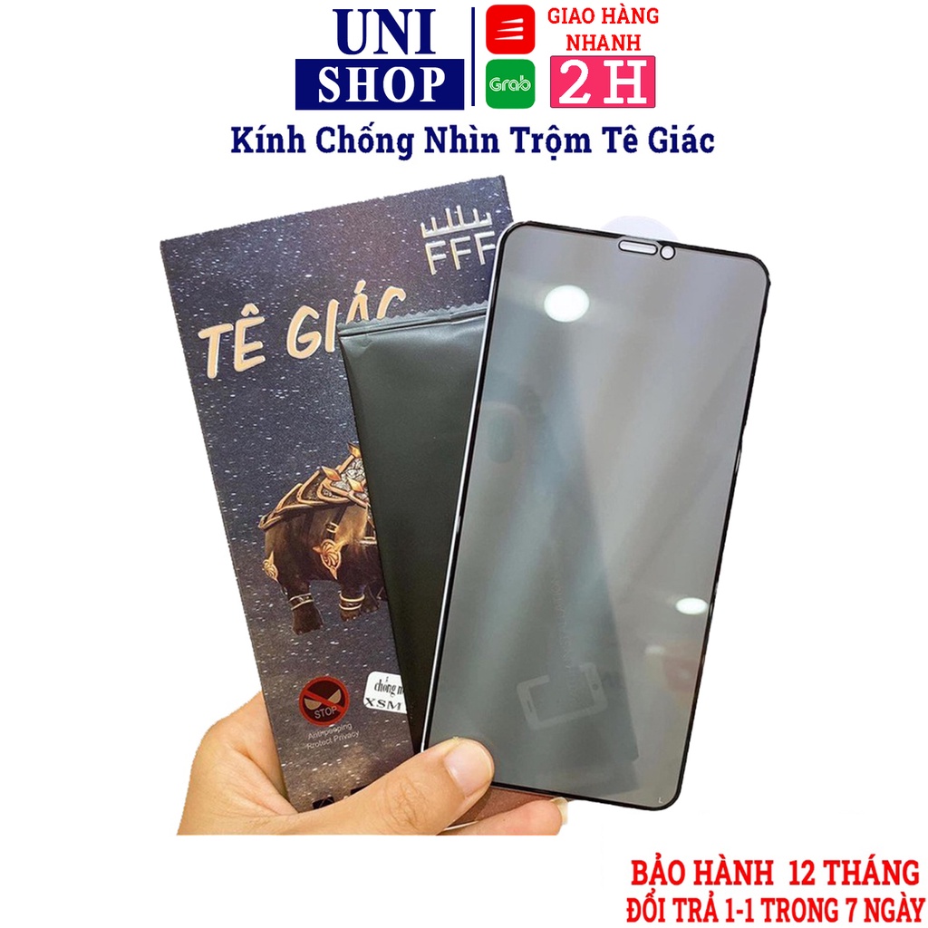 Kính chống nhìn trộm tê giác, dán cường lực đầy đủ mã từ iPhone 6P-->Iphone12 mini/promax - Uni Shop