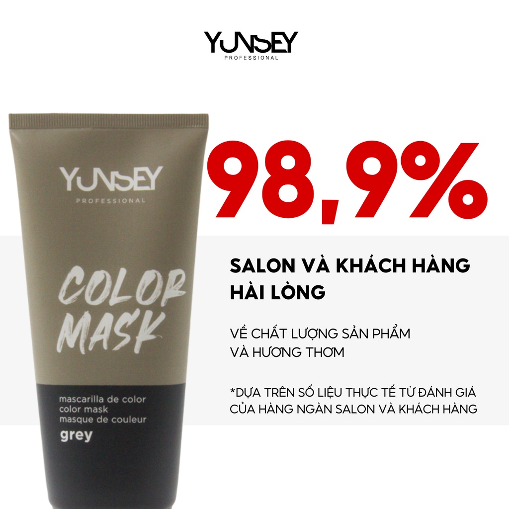 Kem nhuộm dưỡng tóc màu Xám Grey Color Mask Yunsey 200ml