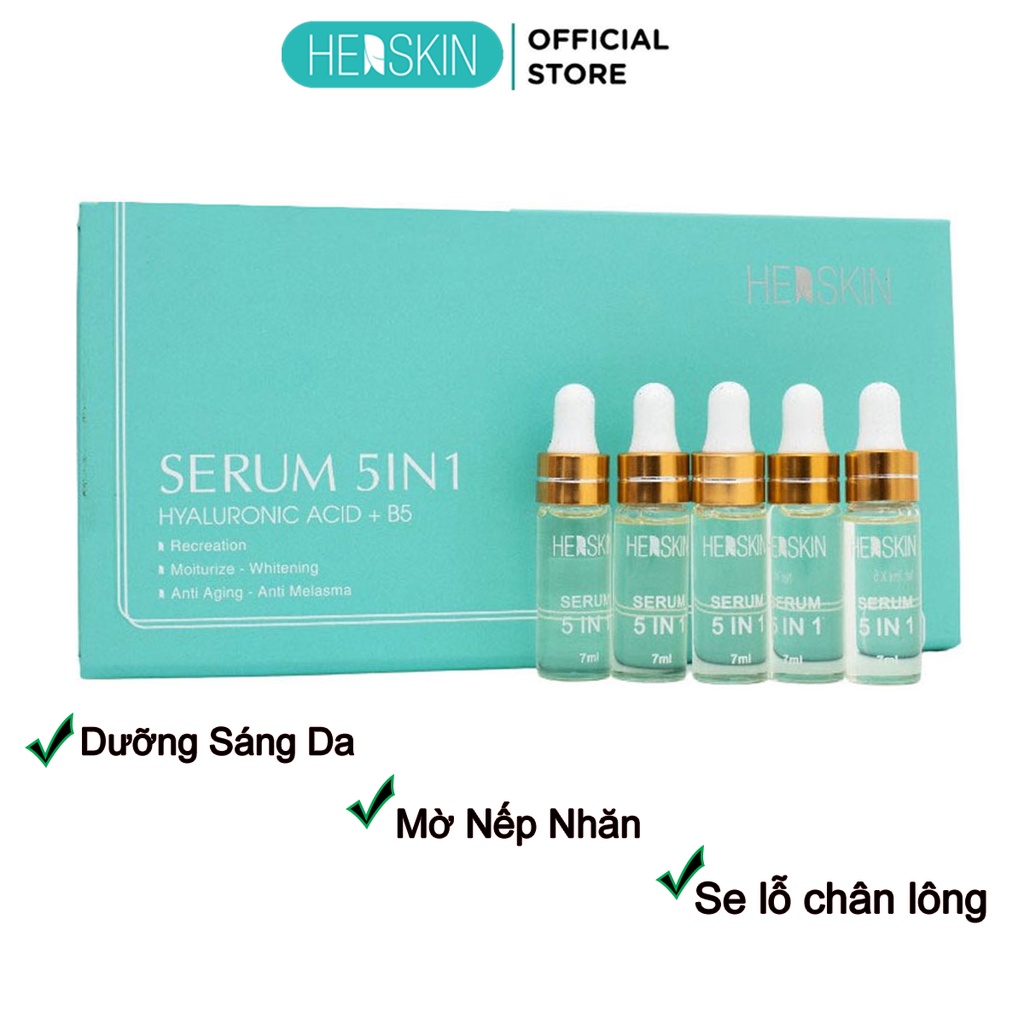 Bộ 5 Chai Serum 5in1 Tái Sinh Làn Da, Căng Bóng, Trắng Sáng Tự Nhiên Herskin (5*7ml)