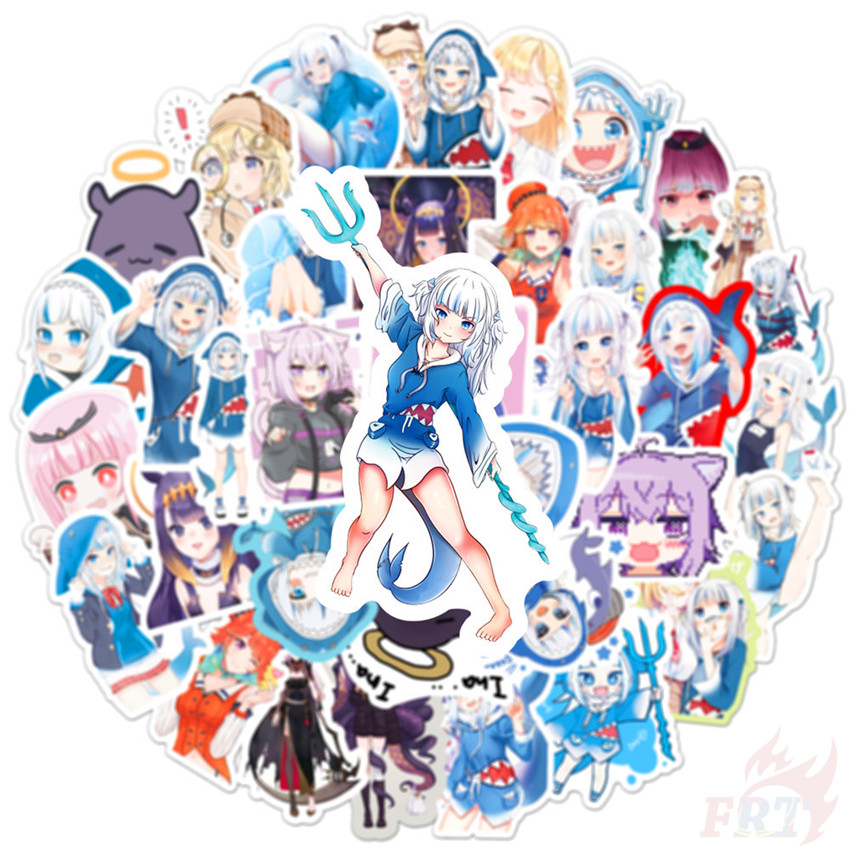❉ Hololive Vtuber Gawr Gura Series 02 Stickers ❉ 50Pcs/Set Fashion DIY Waterproof Decals Doodle Stickers