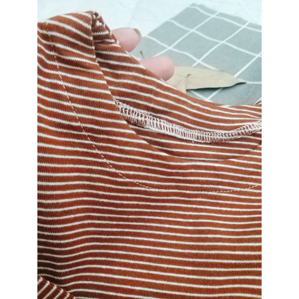 [Có ảnh thật][size 80/12-16 month] Áo thun kẻ chui đầu thu đông phong cách Hàn Quốc