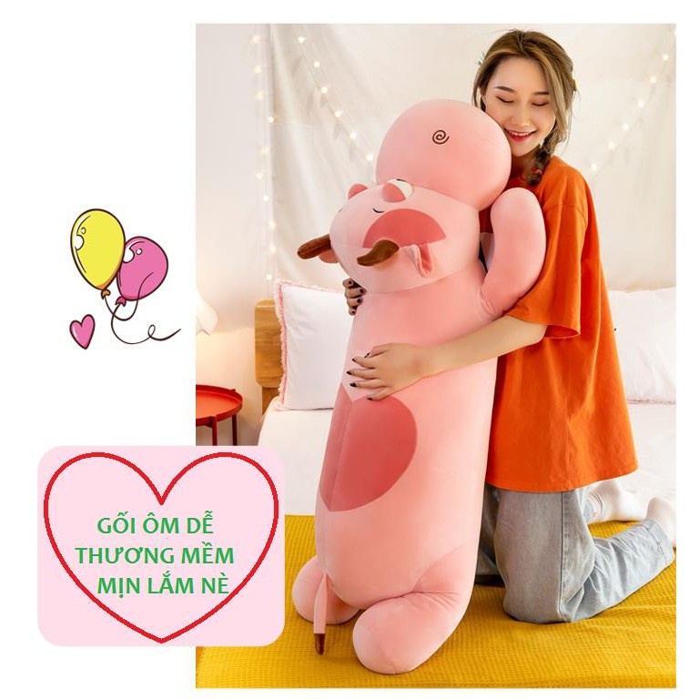 Gối Ôm Gấu Bông Cho Bé Hình Trâu Hồng