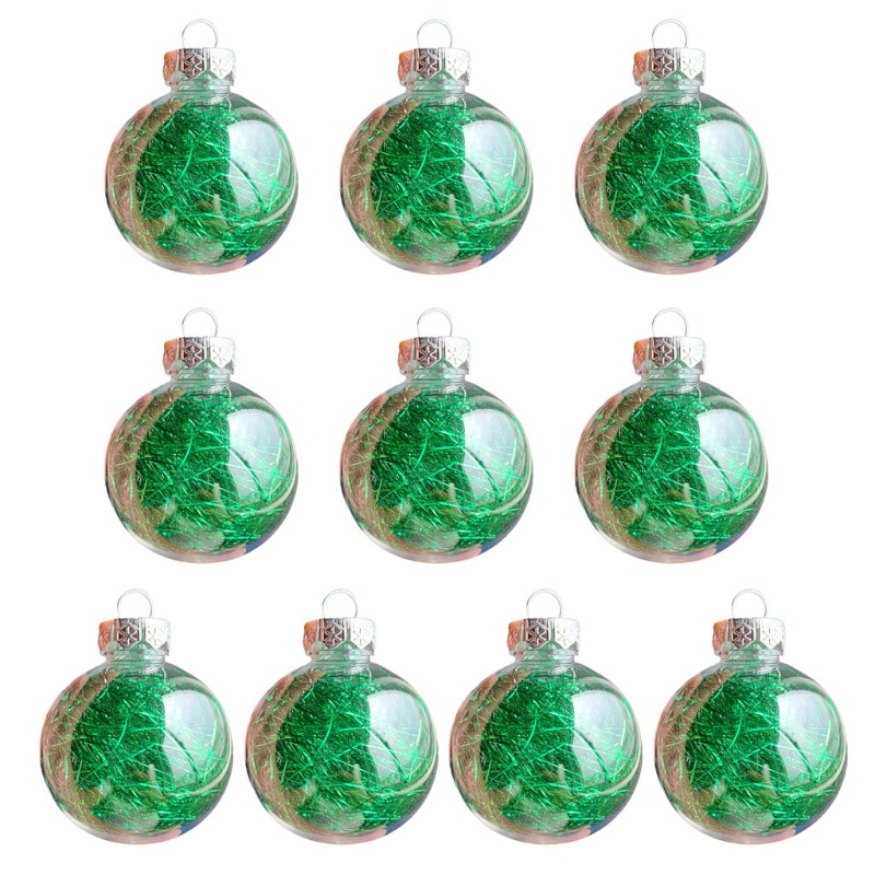 Set 10 Quả Bóng Trong Suốt Nhiều Màu Trang Trí Cây Thông Noel