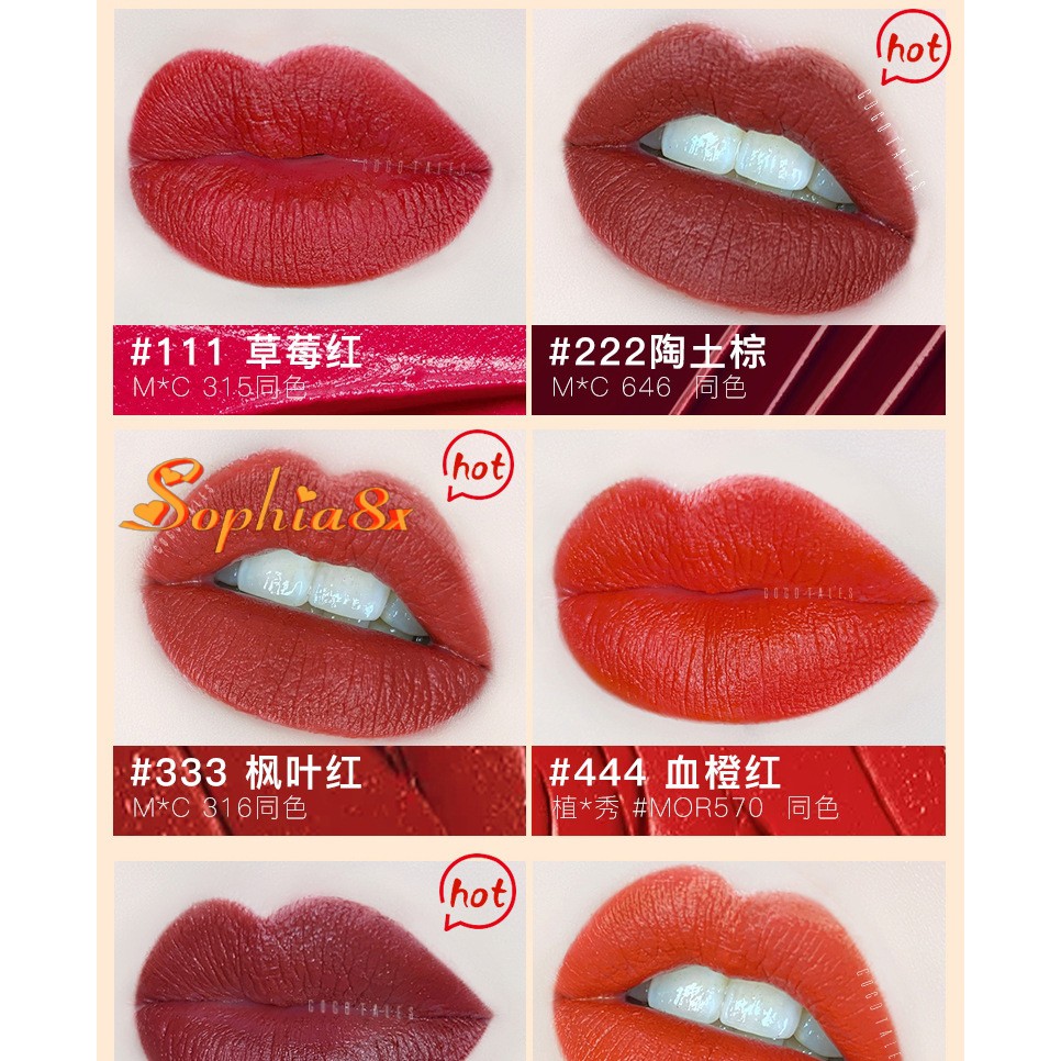 Son thỏi mềm mịn môi Gogo Tales Velvet Matte Lipstick 3.8g