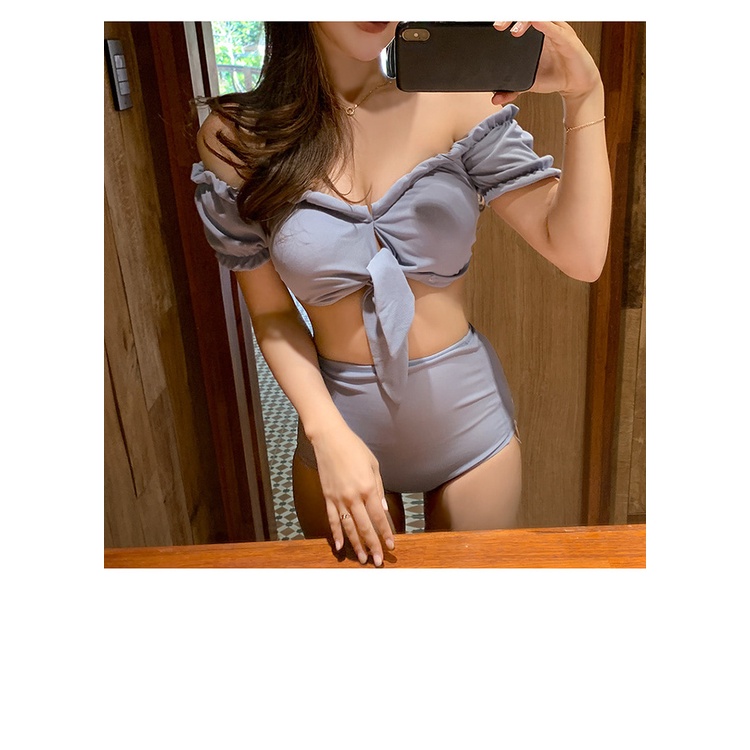 Bộ Đồ Bơi Bikini Một Mảnh Lưng Cao Chất Liệu Nylon Màu Xanh Nhạt Quyến Rũ Cho Nữ | BigBuy360 - bigbuy360.vn