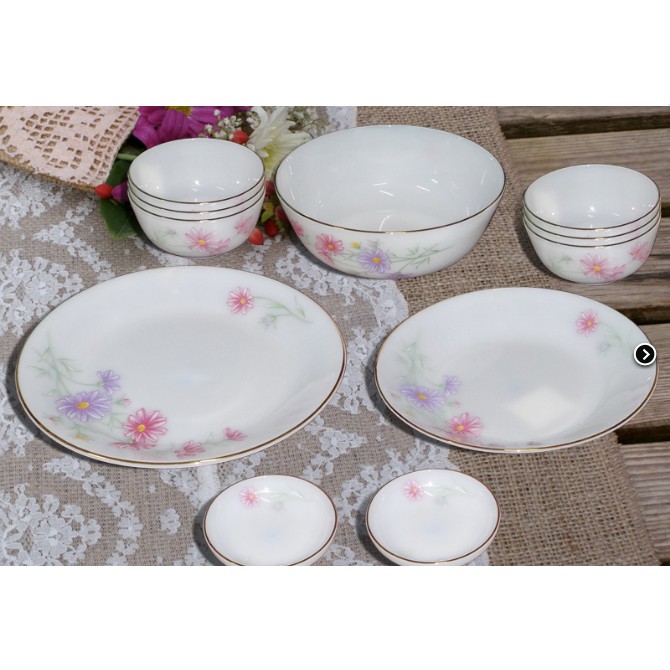 Đĩa nông 20cm(551) thủy tinh ngọc cao cấp MP USA Home Set(sứ Mỹ), nhập khẩu Thái Lan, an toàn cho sức khỏe_KokiaHome