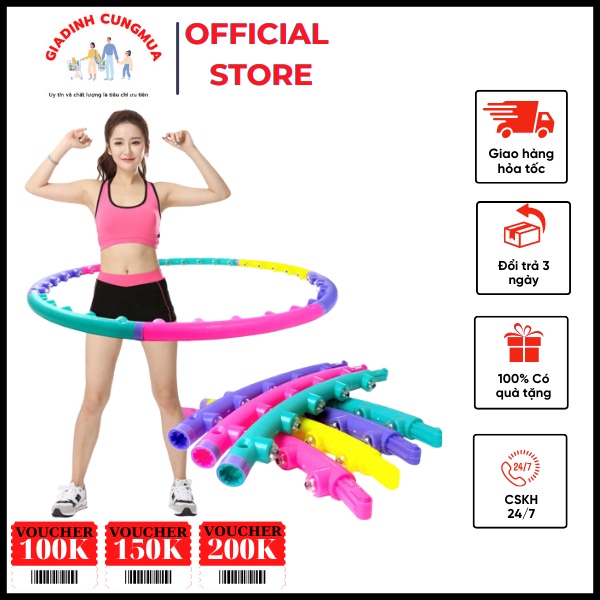 Vòng lắc giảm eo có hạt hoạt tính - dụng cụ tập thể dục trong nhà