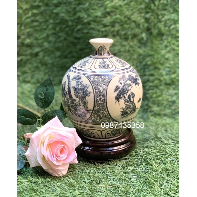 Bình hút lộc tứ cảnh bốn mùa gốm Bát Tràng
