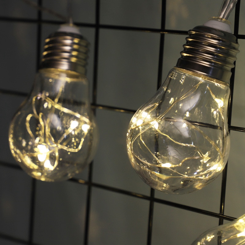 Outdoor LED Solar Light Edison Vintage Plastic 10 Bulbs Hanging Waterproof String Lights【YXC】