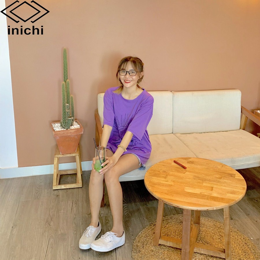 Áo thun tay lỡ INICHI A581 form rộng oversize nữ