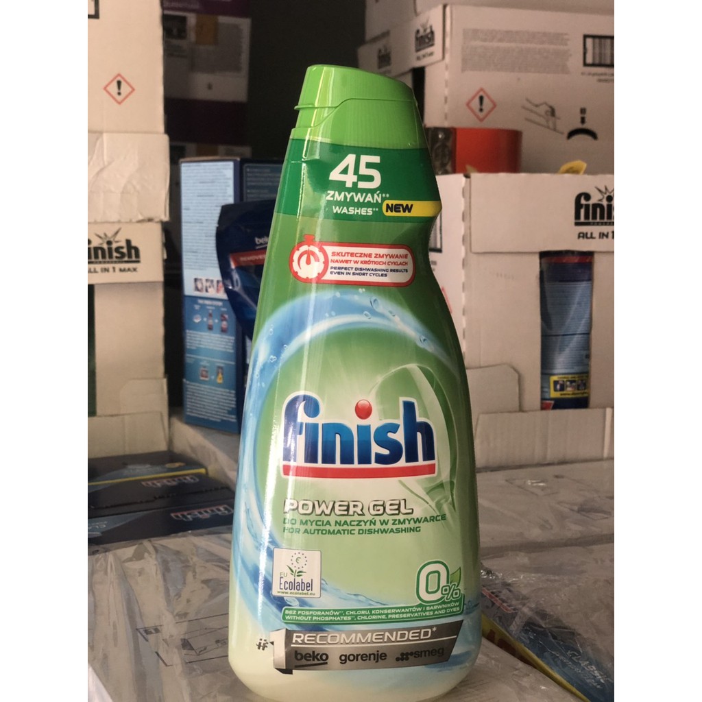 Gel rửa bát Finish Power Eco 0% 900ml