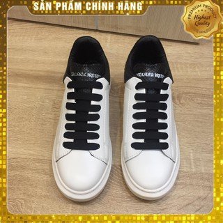 Giày thể thao MCQ gót đen dây lụa vân da cá sấu full phụ kiện