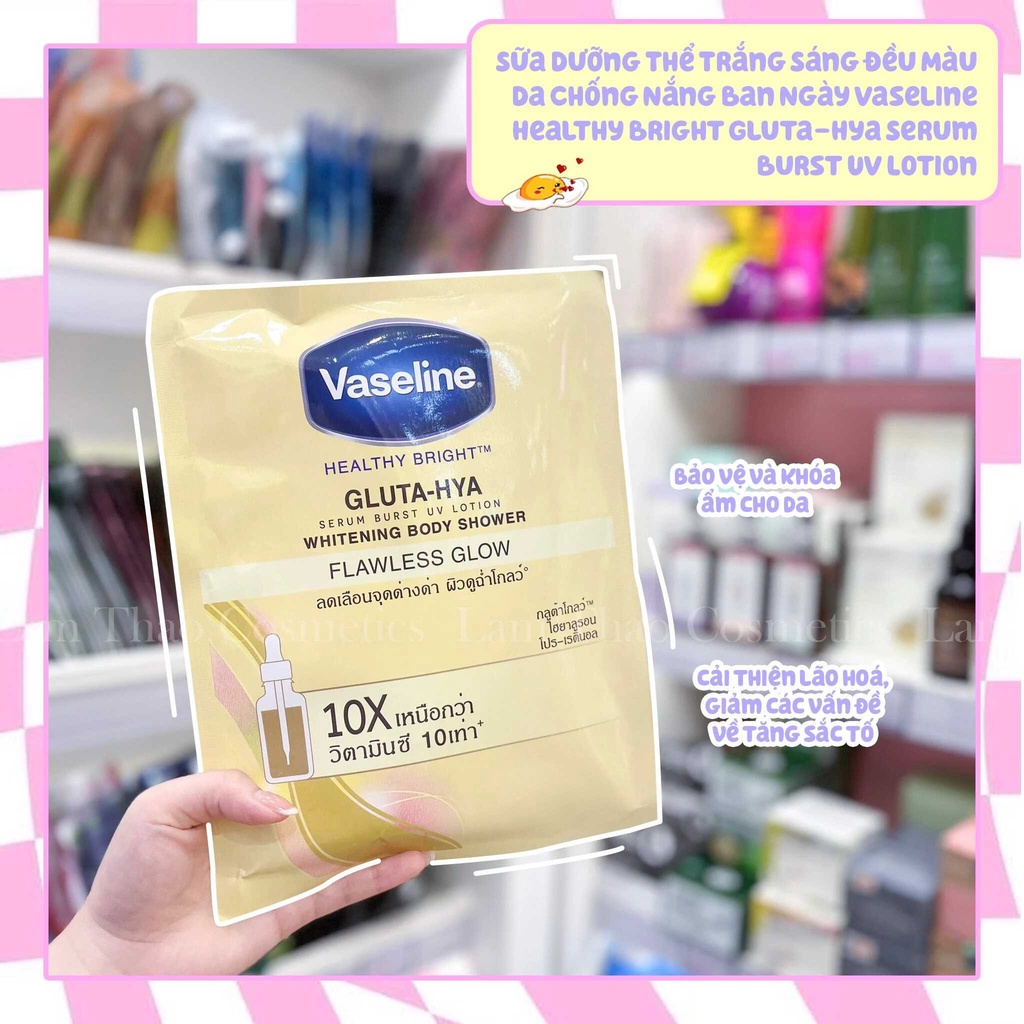 Kem tắm trắng da Vaseline Thái Lan whitening body shower 120gr - Dạng gói