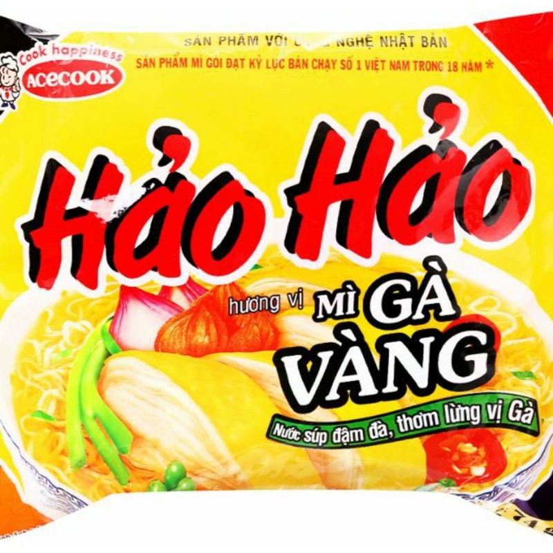 10 GÓI MỲ HẢO HẢO CHUA CAY.  HẢO GÀ , HẢO XÀO KHÔ 75G