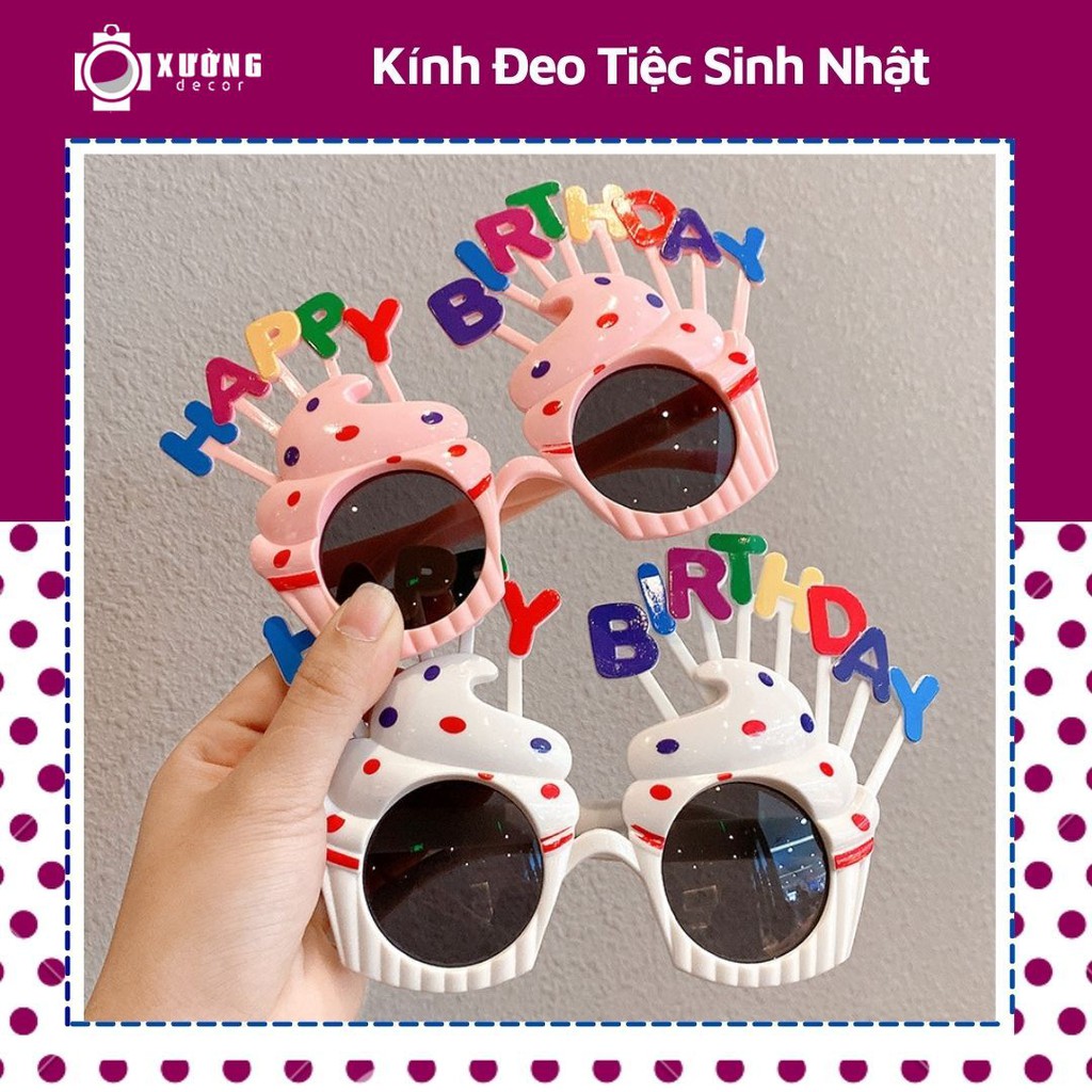 Kính sinh nhật hình bánh kem, tổ chức sự kiện sinh nhật cho bé,...