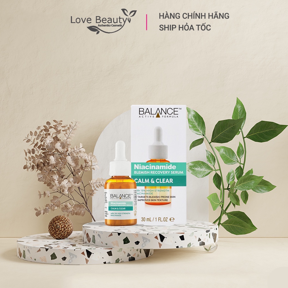 Serum ngừa mụn mờ thâm Balance Active Formula Niacinamide 15% Blemish Recovery 30ml